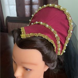 Tudor Medieval Headdress,Headpiece, custom made Wedding Circlet, Renaissance